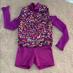 Weissman Purple Sequin Dance Costume